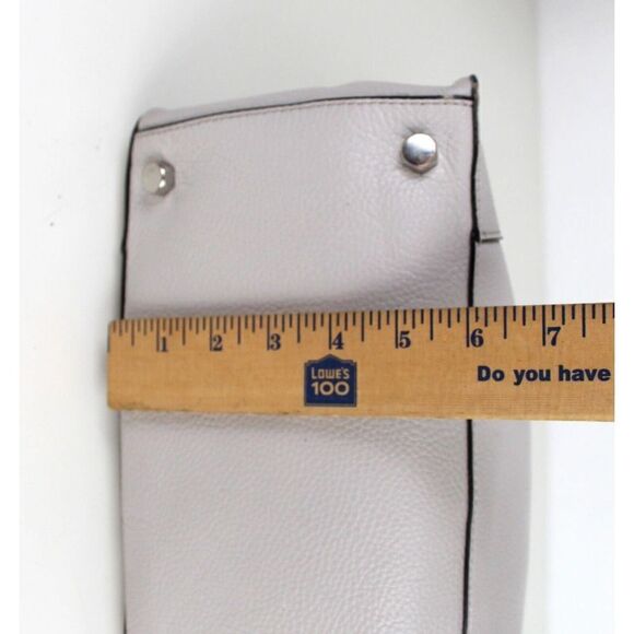 Rebecca Minkoff LIGHT GRAY GENUINE LEATHER SATCHEL SHOULDER BAG X-BODY HANDBAG - Picture 12 of 16